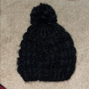 Black knitted beanie never been worn